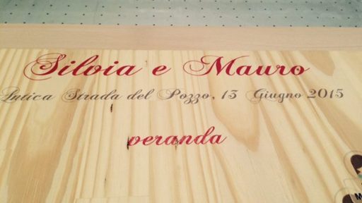 Stampa su legno: tableau da matrimonio