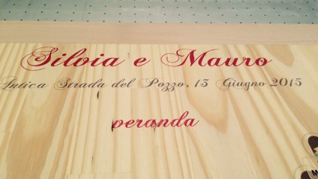 Stampa su legno: tableau da matrimonio