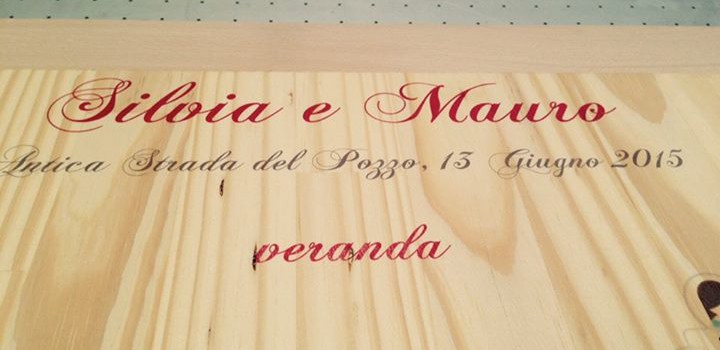 Stampa su legno: tableau da matrimonio