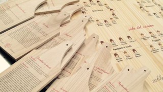 Stampa su legno: tableau da matrimonio